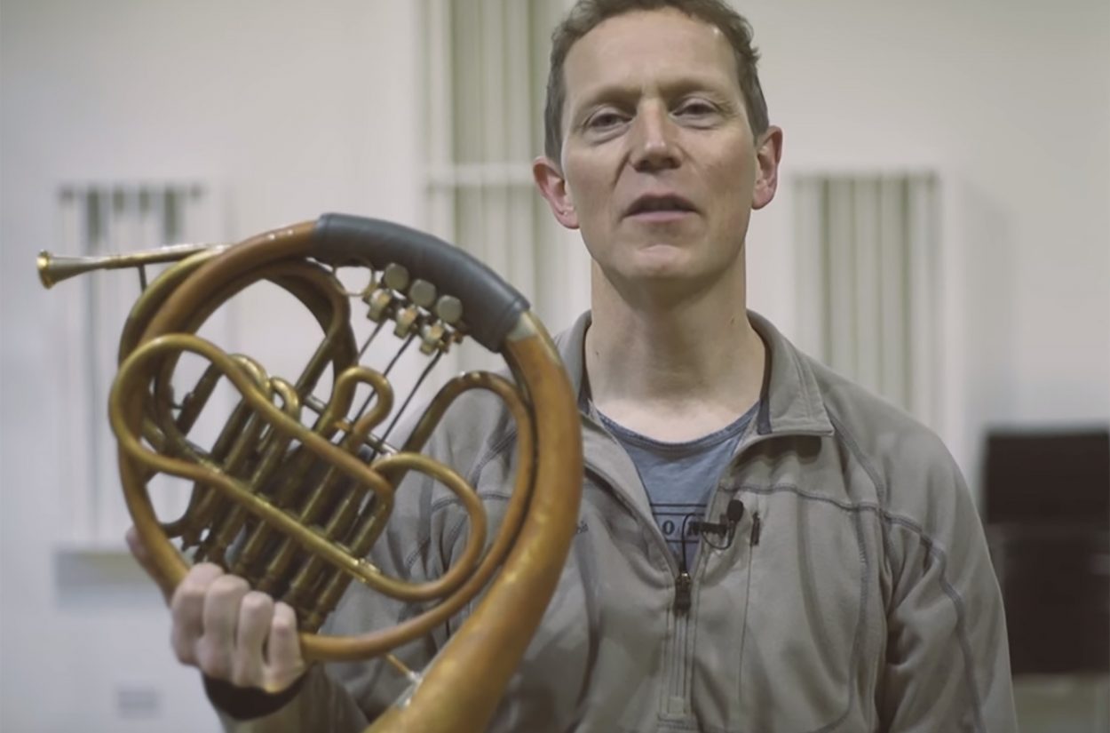 Principal Horn Roger Montgomery on the horns in Mahler 2