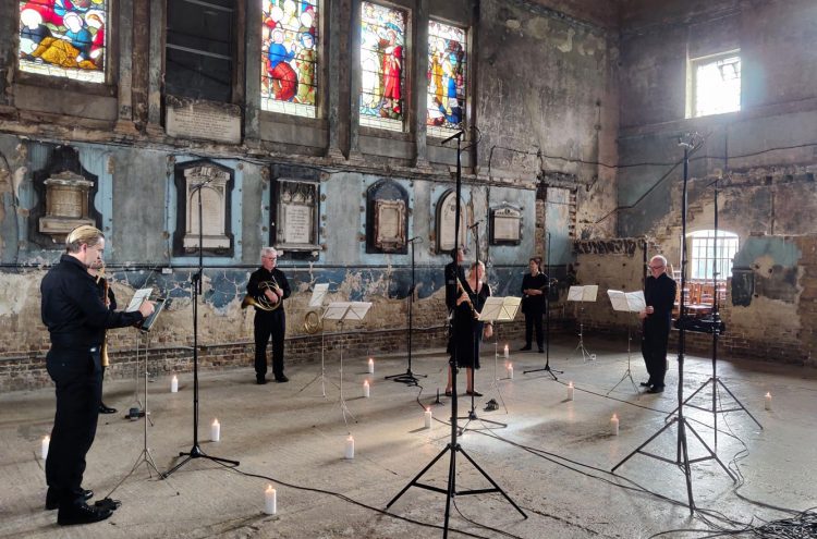 Dan Bates (left) filming at Asylum Chapel. © Zen Grisdale